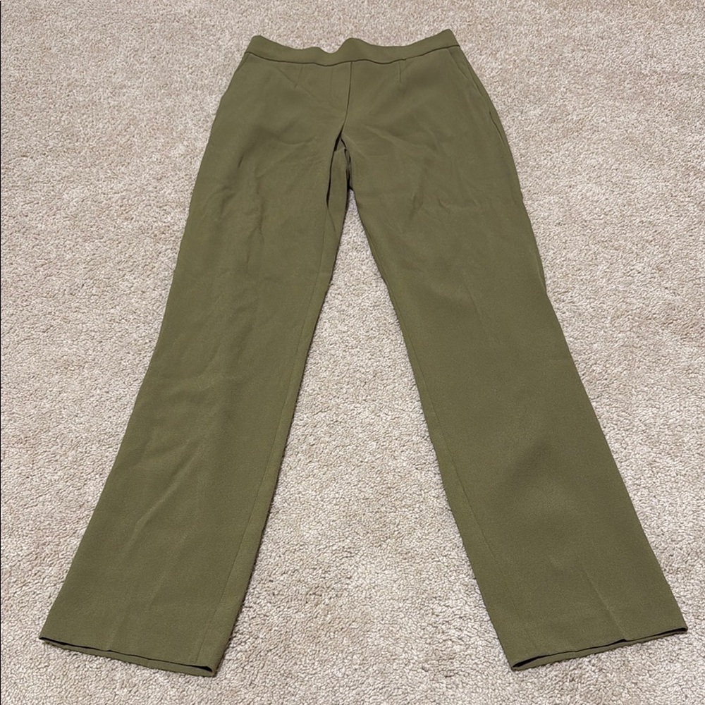 Aritzia Olive Green Straight-Leg Pants